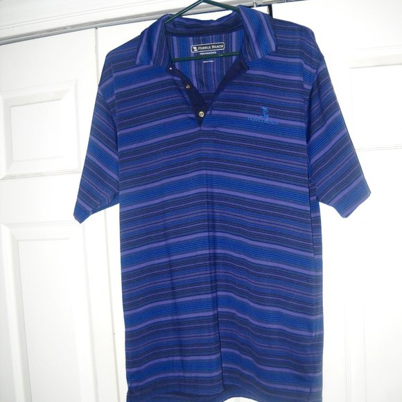 Pebble Beach Shirts Purple And Blue Stripes Pebble Beach Performance Polo Golf Shirt Mens